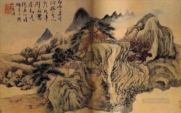 Shitao Shi Tao Painting - Shitao otoño la montaña 1699 tinta china antigua